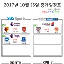 2017년 10월 15일 (일요일) 축구중계 방송편성표 이미지