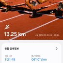 [2025. 4. 24. 목. 구름.]-[유산소-13.25km, 적산-248.40km, 11~21℃, 05:40~19:03] 이미지