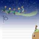 은랑) 밤하늘 별이 반짝이는 일러스트 편지지. 이미지