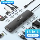 Lemorele 맥북 아이패드 컴퓨터용 USB 허브, TC96, HDMI 4K 디스플레이, C타입, USB 3.1, 10Gbps, RJ 이미지