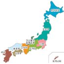 일본의 유명 도시들과 지도 이미지