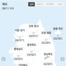 8월11일 수요일 날씨 이미지