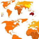 IQ 세계 지도 한국이 세계 제일 우수 세계국가별 아이큐지수 이미지