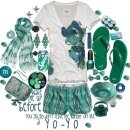 Holister top&amp;pants Full green codi 이미지