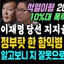 토요 윤석열 지지율 초토화! 이재명은 당선 54.7% 최고! 정부탓 함익병 난리났다 이미지