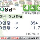 일본에서 한국으로 송금 현재환율 2024년07월12일 10시12분 현재 이미지