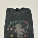 베러루즈 | 꼼파뇨 반팔티 HELLO FLOWER 피그먼트 스모크블랙 L