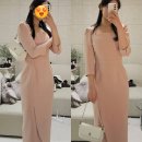 Amelia | [착샷 후기] 브라이드앤유 BAU | 아멜리아 핑크 1사이즈 | Amelia square neck tulip-skirt dress