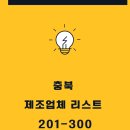 충북 제조업체 리스트 201~300