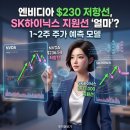 (주)엔비인사이트 | 엔비디아 주가 230달러 저항선과 SK하이닉스 주가 지지선 얼마? 이유와 가격은? 향후 1~2주간 주가 예측...