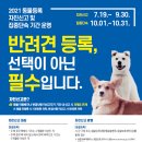 [2021 동물등록 자진신고 및 집중단속 운영] 이미지