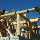 통나무집 현장 - 지붕 및 단열 작업 이미지
