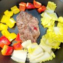 꽃 어여쁘다 | 초간단 저녁 레시피 한우 부채살 채소 구이