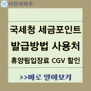 국세청 손택스 세금포인트 발급 받아 휴양림 입장료와 cgv 할인 받기 이미지