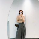 여성 와이드 팬츠 오피스룩 데일리룩 추천 뮤릇 하이웨이스트 버클 울 와이드 팬츠