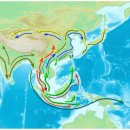 한민족의 유전자 이동경로 이미지