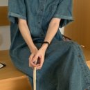 브로 데님 카라 오버핏 셔츠 원피스, 숄니트세트로 완성하는 봄 여름 코디