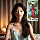 잠들기 전 희망과 치유 타로 명상…메이저 아르카나 연인(The Lovers) 이미지