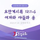 45. 요한계시록 12:1-6 여자와 아들과 용 이미지