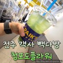 플라워 | 전주 객사 1호점 빽다방 청포도플라워 음료 마신 후기