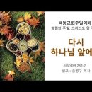 [주일예배 설교] 다시 하나님 앞에서(2024.11.24 영원한 주일 , 그리스도 왕주일) 이미지