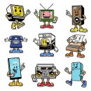 Vector Set of Vintage Mascot of Home Electronics 이미지