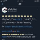 테더 120,000,000 달러 200,000,000 달러 발행 이미지