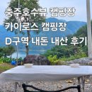 미라실로 | 캠핑장] 충주 여행 호수뷰 D 구역 내돈 내산 후기 : 명당 추천, 와이파이, 냉장고, 차박 가능 총 정리...