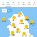 10월 12일 수요일 날씨 이미지