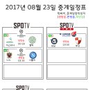 2017년 8월 23일 (수요일) 축구중계 방송편성표 이미지