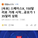[속보] 스페이스X, 150달러로 거래 시작…공모가 135달러 상회 이미지