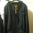 SUPERDRY/black hooded bomber leather 잭 에프론 jacket/S 이미지