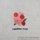 정원 꽃을 수놓는 프랑스자수 | (프랑스 자수 기법) 램블러 로즈 스티치(Rambler Rose Stitch) : 로맨틱하게 얽힌 작은 장미 정원