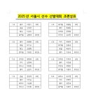 2025년 서울시 대표선수 선발전 출전대비 선수 선발전(조편성) 이미지