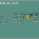 3D 지도: 세계 최대의 인구 밀도 센터 이미지