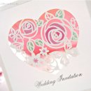 H8204 | [이색청첩장][더카드]-하트모양으로 레이저 커팅되어 있으며 하단엔 wedding invitation란 문구가 쓰여...