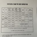 2023 굴착기 임대 단가표. 이미지