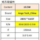 중국 2835 or 3528 0.5W Cool White LED SPEC 비교 이미지