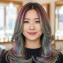 레인보우염색 | 레인보우염색 포인트 탈색 개성 염색 단발변신 기흥구청 미용실 하이미헤어아트 추천 ^^