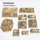 ZONESUN 맞춤형 로고 가죽 스탬프, 핫 황동 브랜딩 아이언 브랜드, 목재 종이 가열 DIY 선물, 맞춤형 스탬핑 몰드 이미지