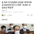 윤 정부 첫 당정협의 권성동 "방역지원금 600만원 반드시 반영"..추경호 "손실보상 투텁게" 이미지