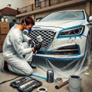 창원자동차공업사 | 창원 공업사 자동차 출장 부분도색 전문, 제네시스 g80 앞범퍼 기스 외형복원 후기, 견적문의