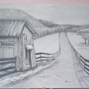 소묘와 오일파스텔 이미지