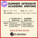 ★LIT EDUCATION★청소년 여름특강 작문반★ 여름방학동안 공부하고 새학기에 A 받자! ★IELTS, 대학준비, 취업준비까지!★ 이미지