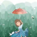 비오는날 수채화 이미지