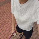오제이이 | 오마이제이 꽈배기 반팔 니트 후기｜시원한 여름 반팔 니트 찾는다면 추천! 아이보리 착용 리뷰