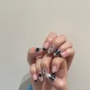 네일리본아카데미 | 청주 가경동네일, 블랙 리본 글리터 후기