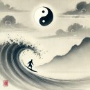 도덕경, 제69장. '빈배(空船, Surfing)‘ 이미지