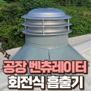 공장지붕 샌드위치 판넬 벤츄레이터 설치 회전식 흡출기 방수처리 후 시공
