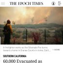 ＜속보＞오늘 오전 얼바인 지역 갑작스런 실버라도 산불로 6만명이 대피하다 이미지